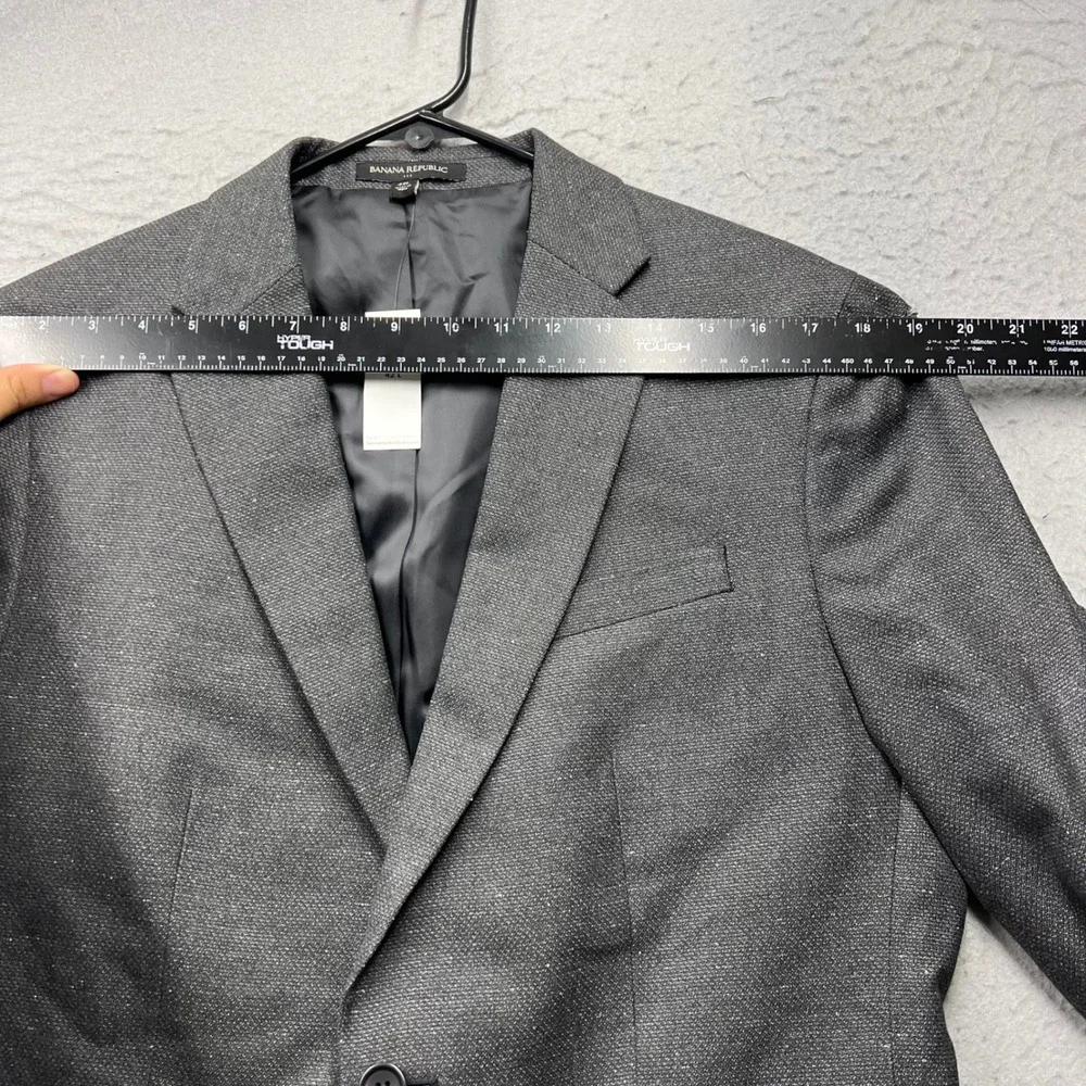 Banana Republic Mens Slim Fit Sport Coat Grey Textured Blazer 42L New Snag